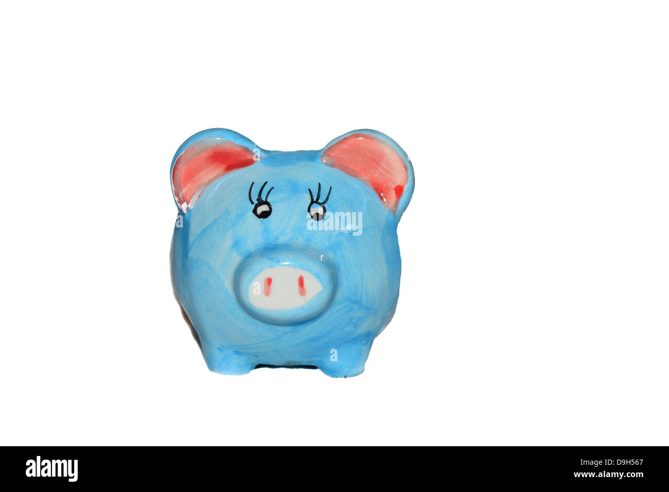 Blue piggy bank isolated on white background Stock Photo - Alamy