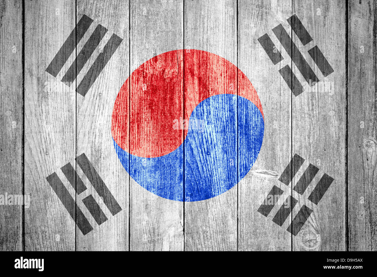 Flag Of South Korea Or Blue Red Black And White Korean Banner On Stock Photo Alamy