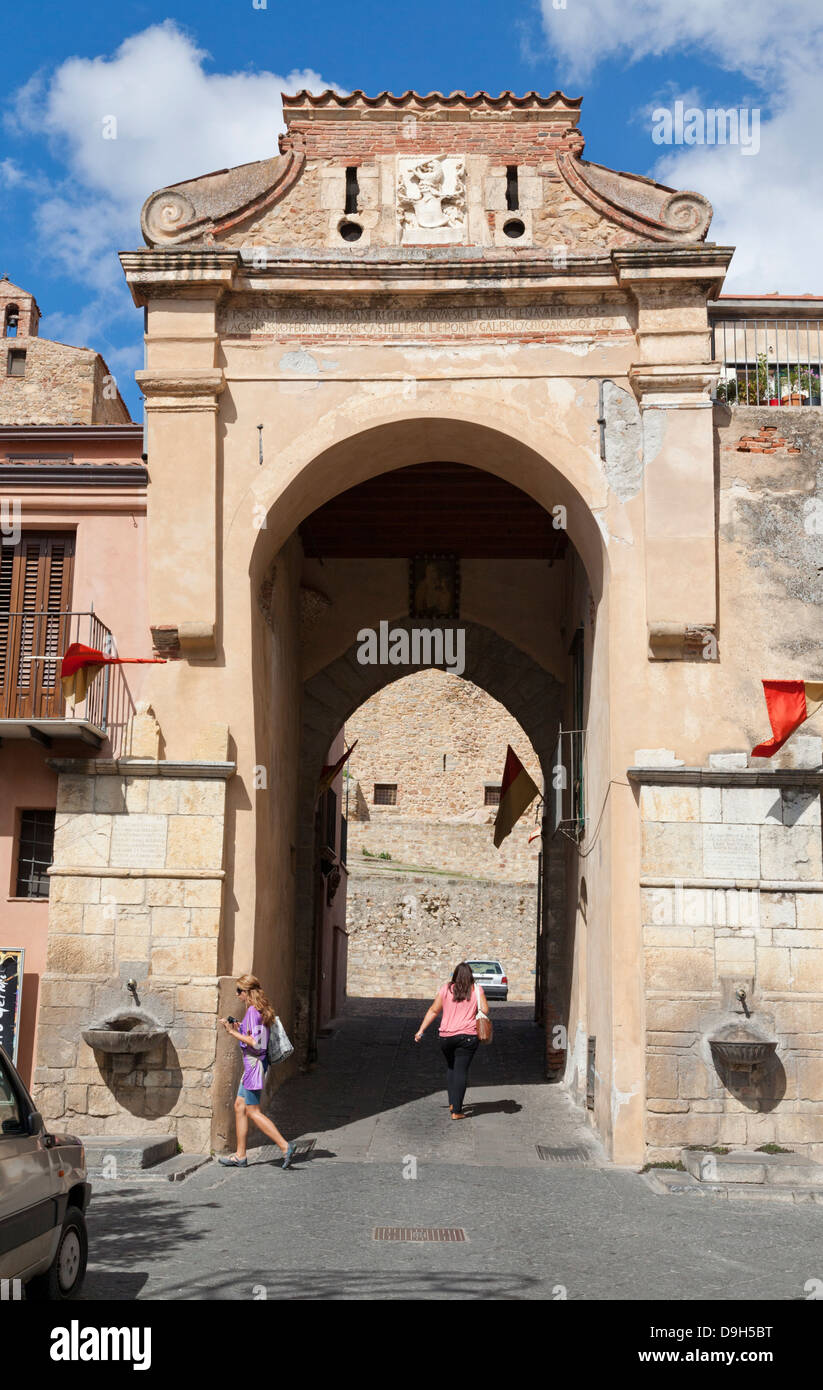 City Gate, Gateway, Castelbuono, Sicily, Italy Stock Photo
