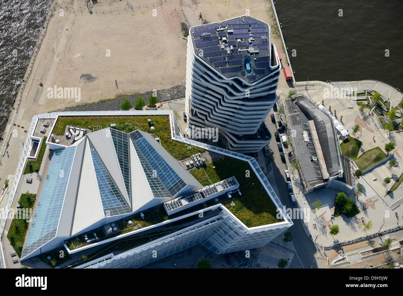 GERMANY Hamburg Unilever headquarter in HafenCity with solar thermal ...