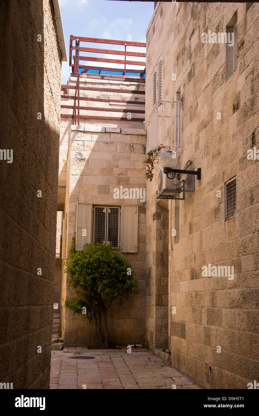 Narrow streets of old city.Jerusalem Stock Photo