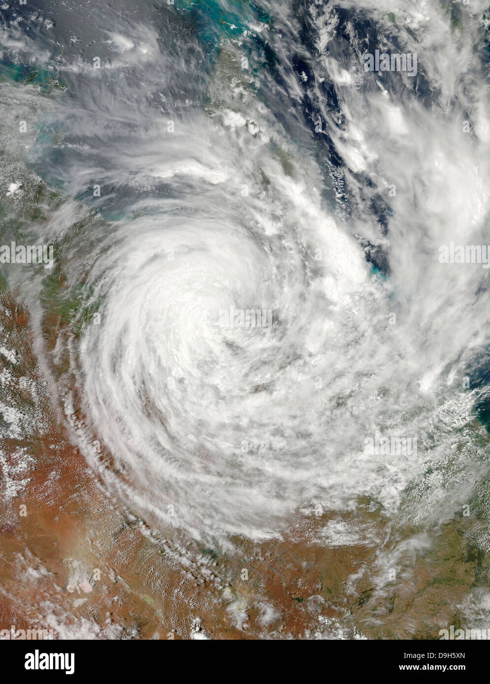 February 3, 2011 - Tropical Cyclone Yasi over Australia. Stock Photo