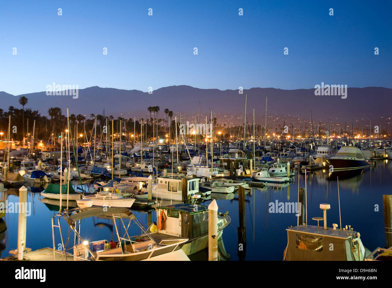 The boat harbor in Santa Barbara Stock Photo