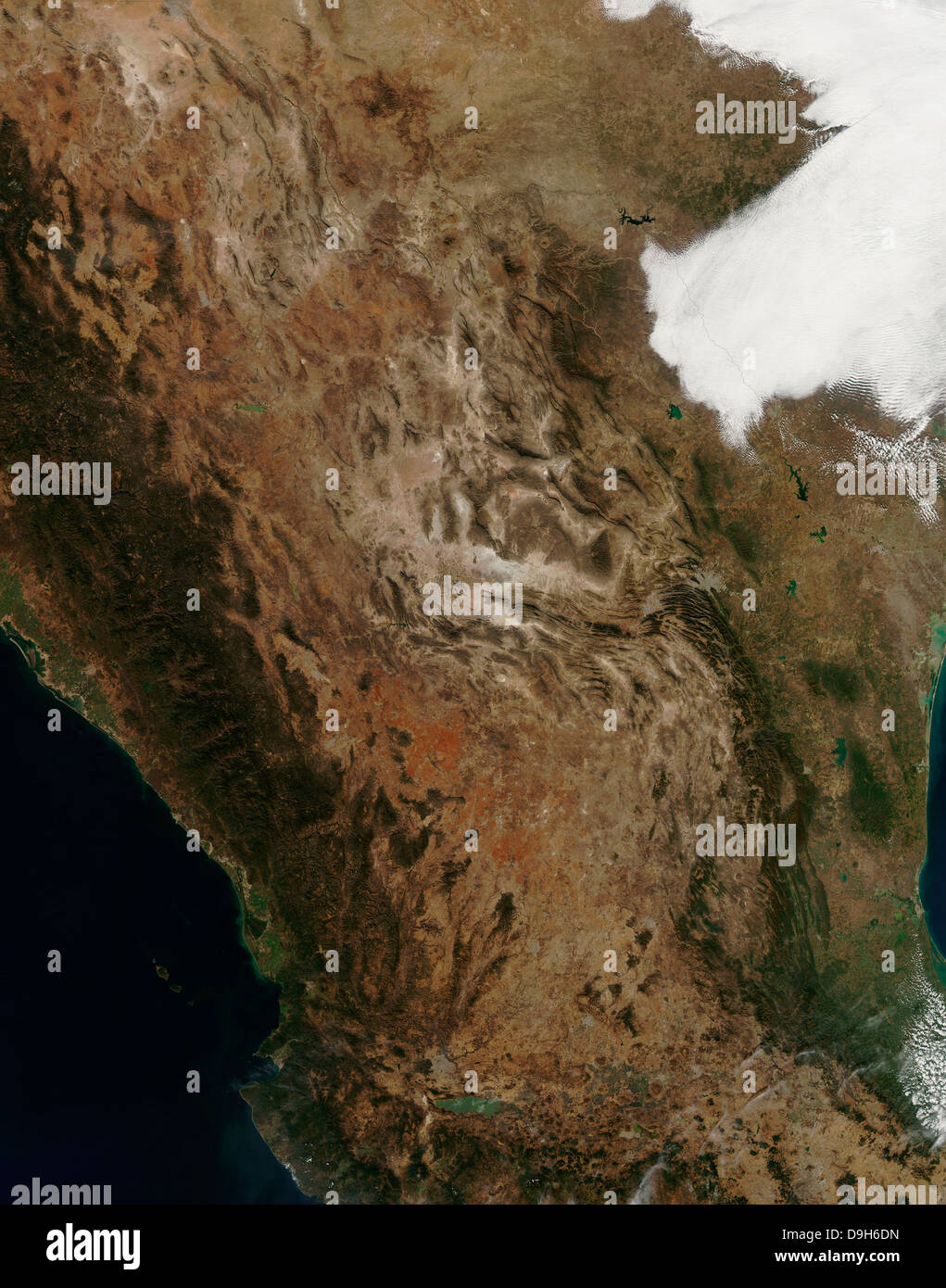 Satellite view of the landscape of central Mexico. Stock Photo