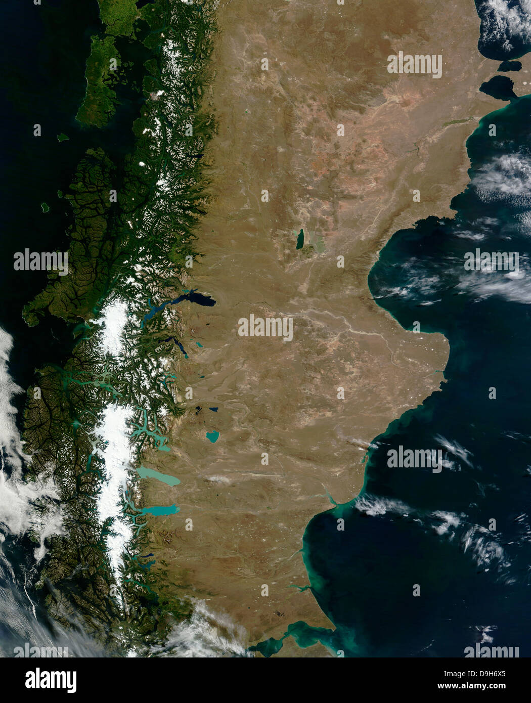 February 19, 2011 - Satellite view of the Patagonia region in South America  Stock Photo - Alamy