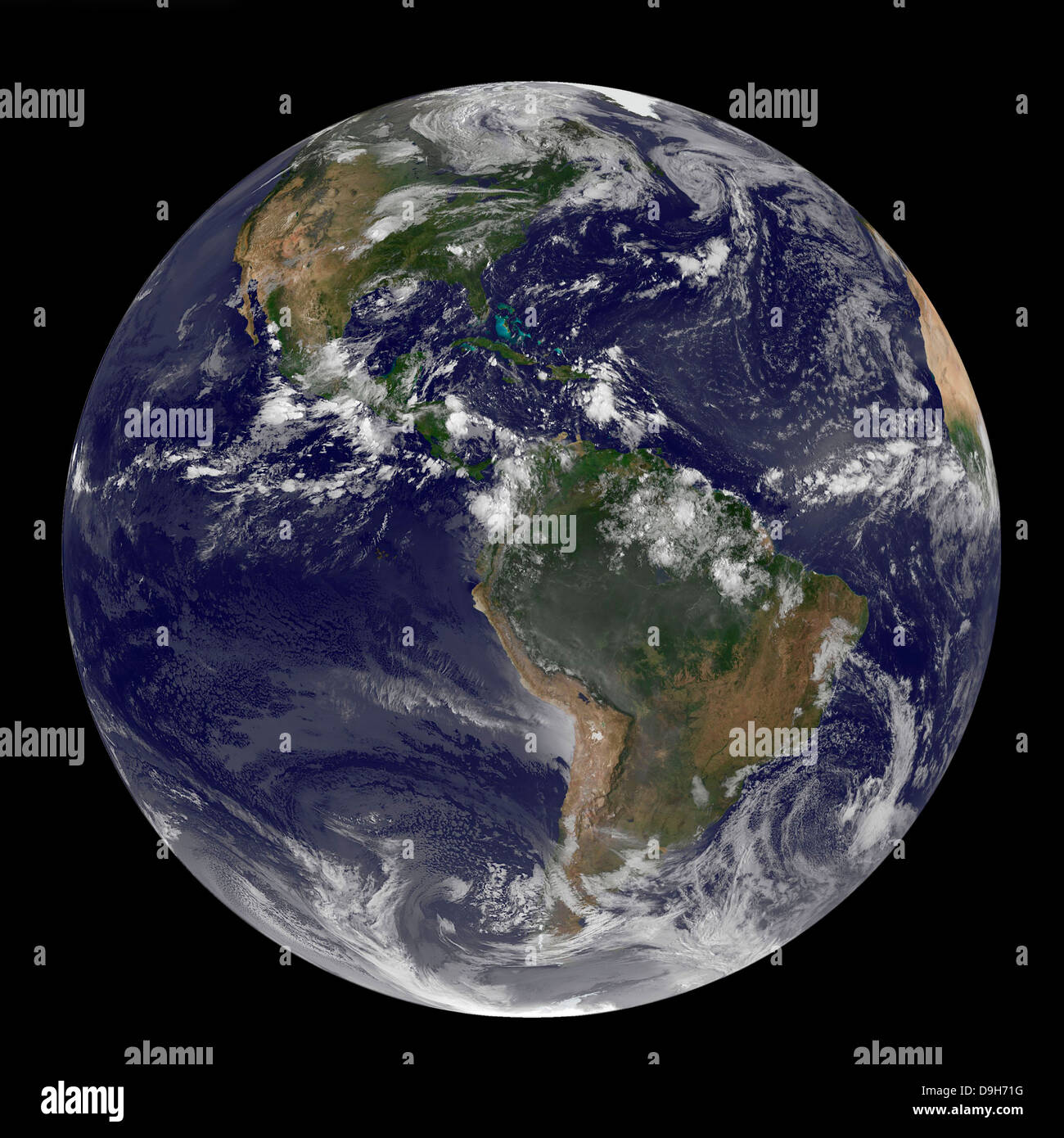 Full Earth showing North and South America on August 17, 2010. Stock Photo