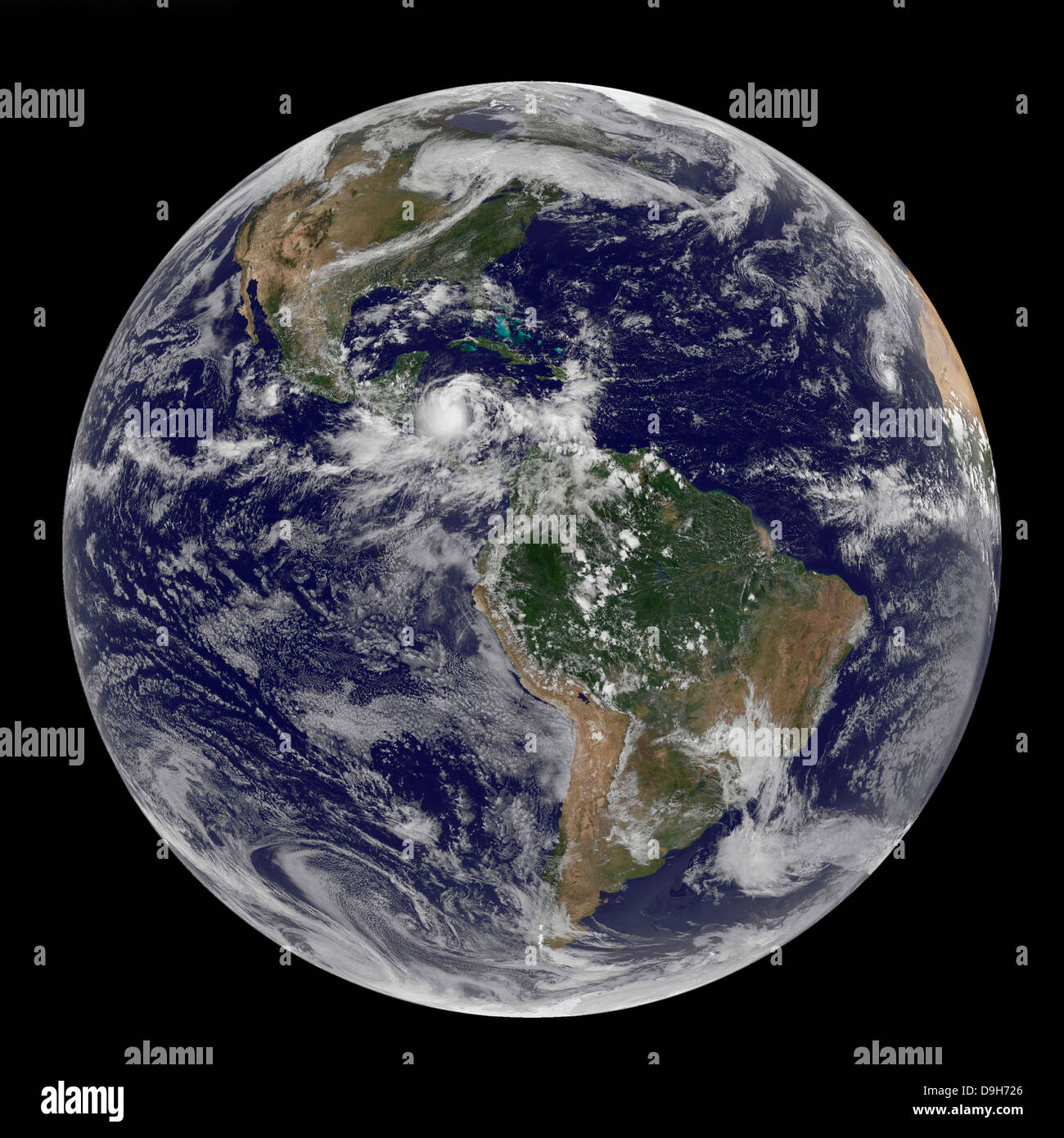 Full Earth showing North and South America on September 24, 2010. Stock Photo