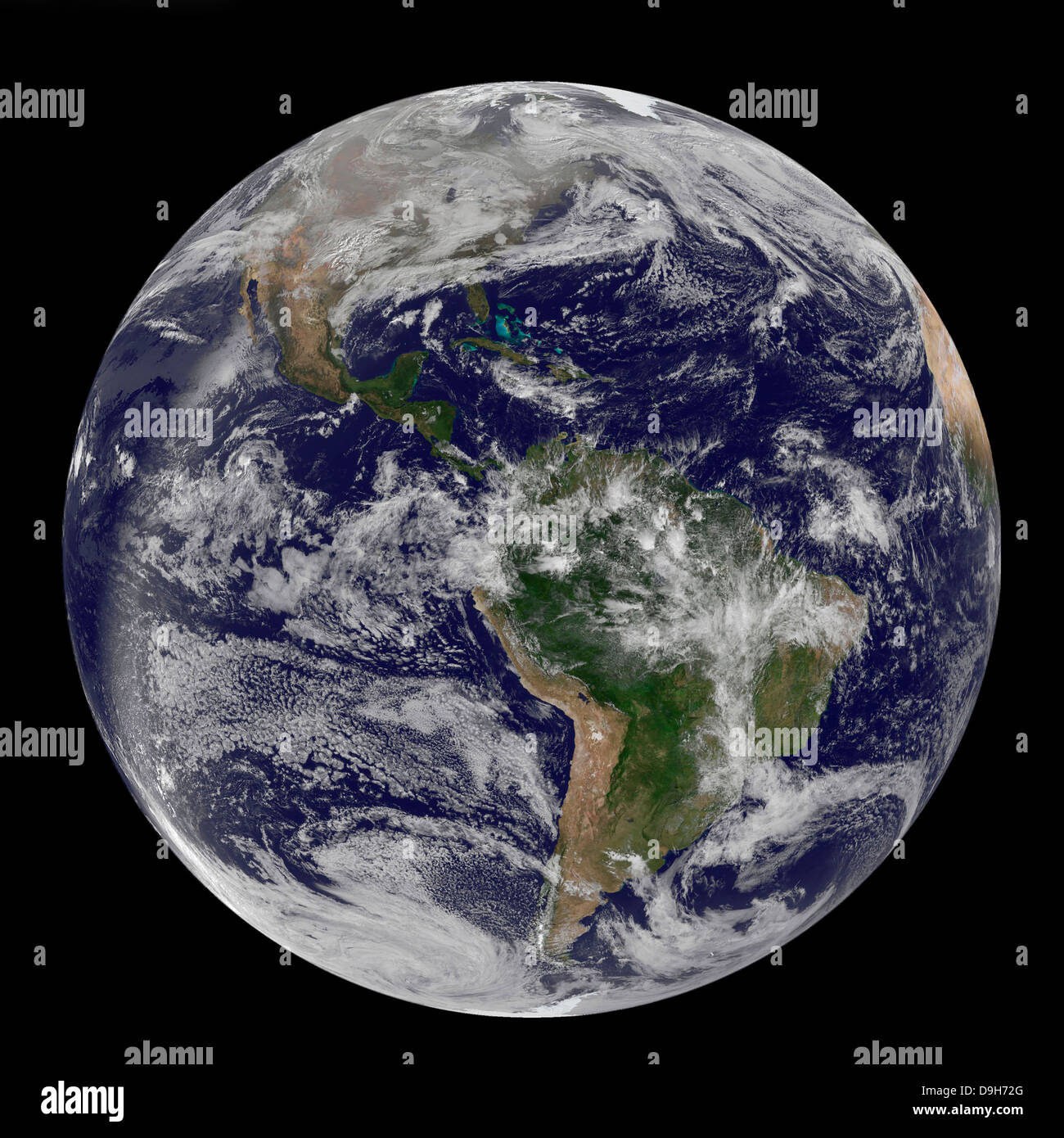 Full Earth showing North and South America on December 17, 2010. Stock Photo