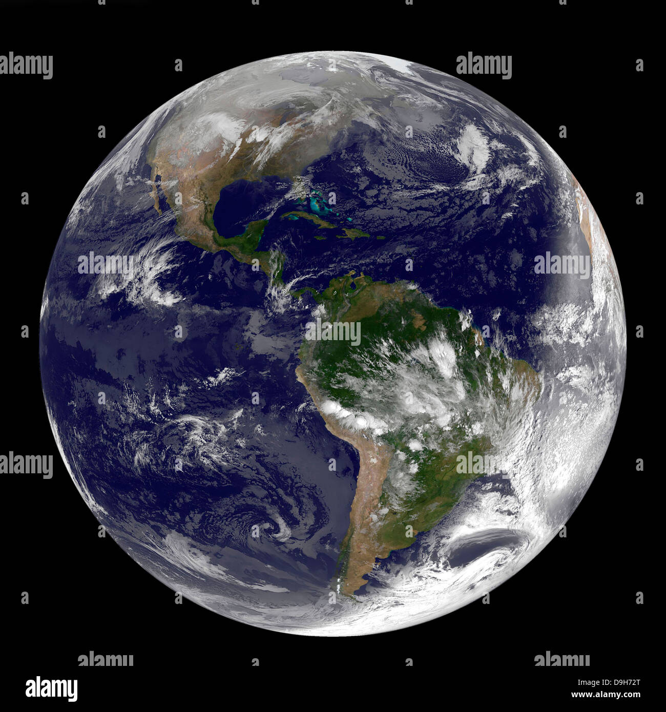 Full Earth showing North and South America on December 31, 2010 Stock Photo