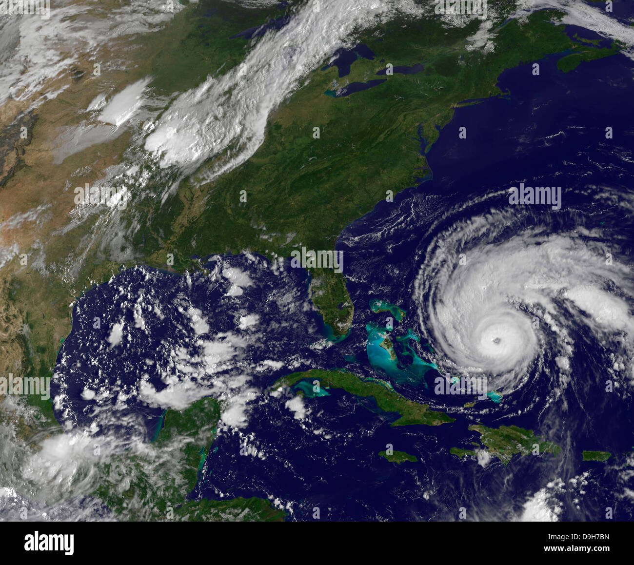 September 1, 2010 - Satellite view of Hurricane Earl and the United States East Coast Stock Photo