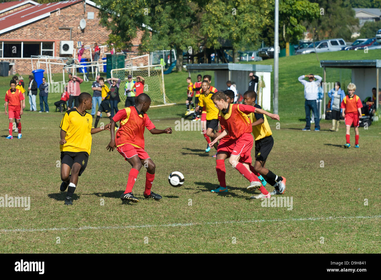 U15 Junior Football Teams Playing A League Match Cape Town South Africa Stock Photo Alamy