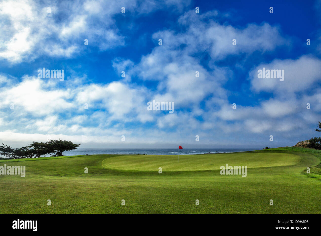 Monterey Peninsula Country Club Shore golf course, hole 15 Stock Photo