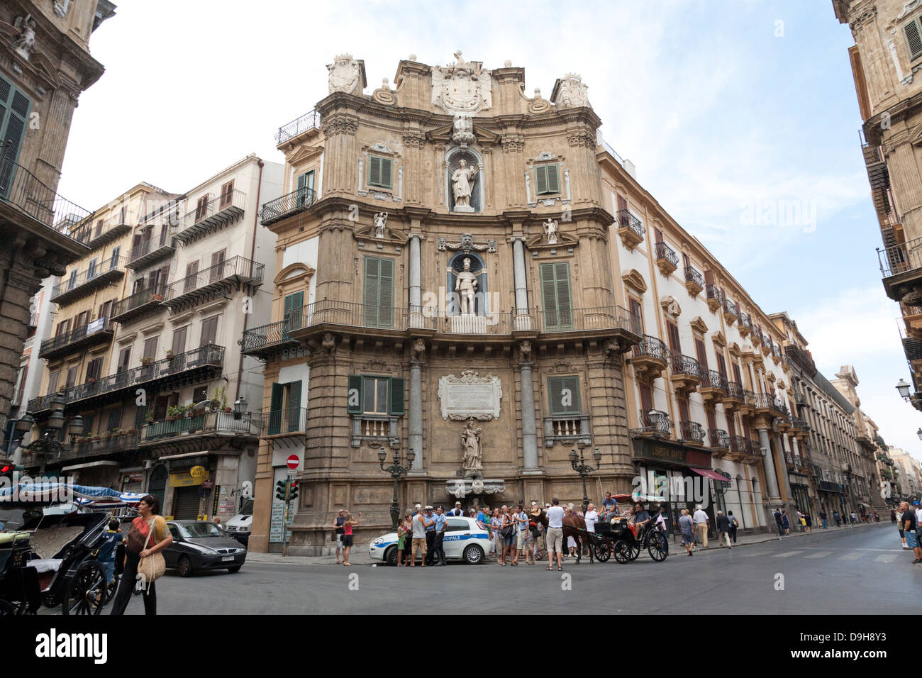Quattro Canti, Four Corners, Palermo, Sicily, Italy Stock Photo Alamy