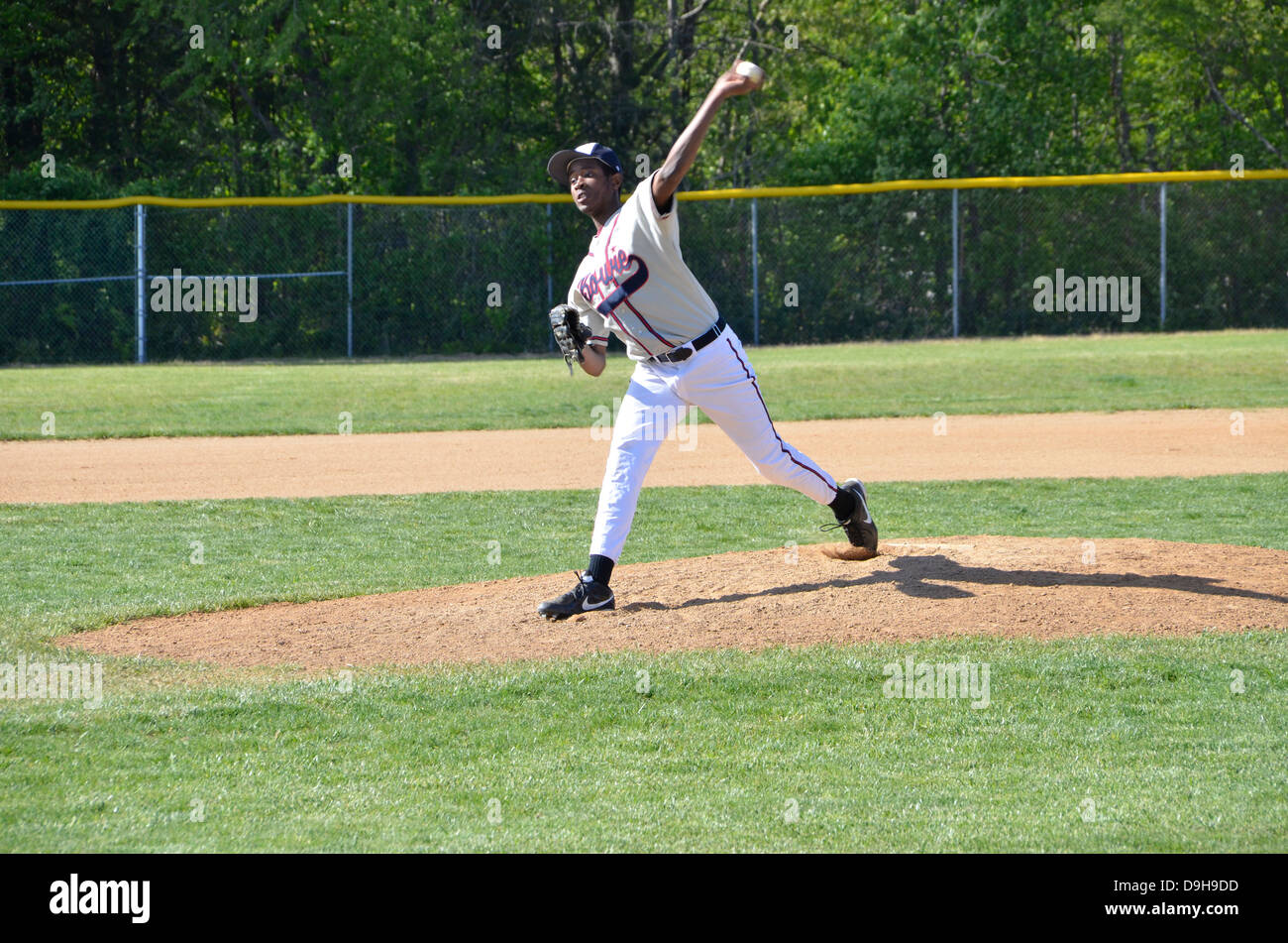 A pitcher in a high school baseball Stock Photo Alamy