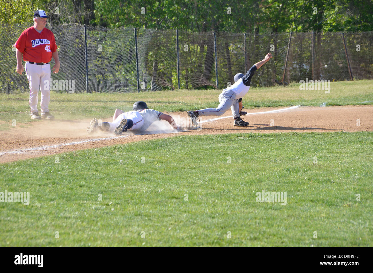 High school baseball game Stock Photo Alamy