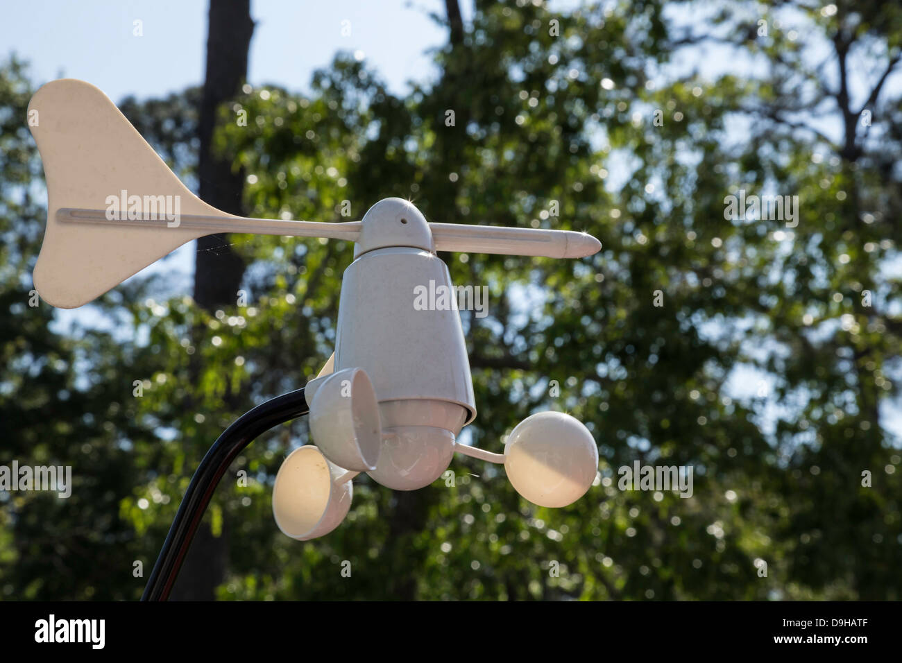 Anemometer Weather Vane,  Wind Speed and Direction Instrument, USA Stock Photo