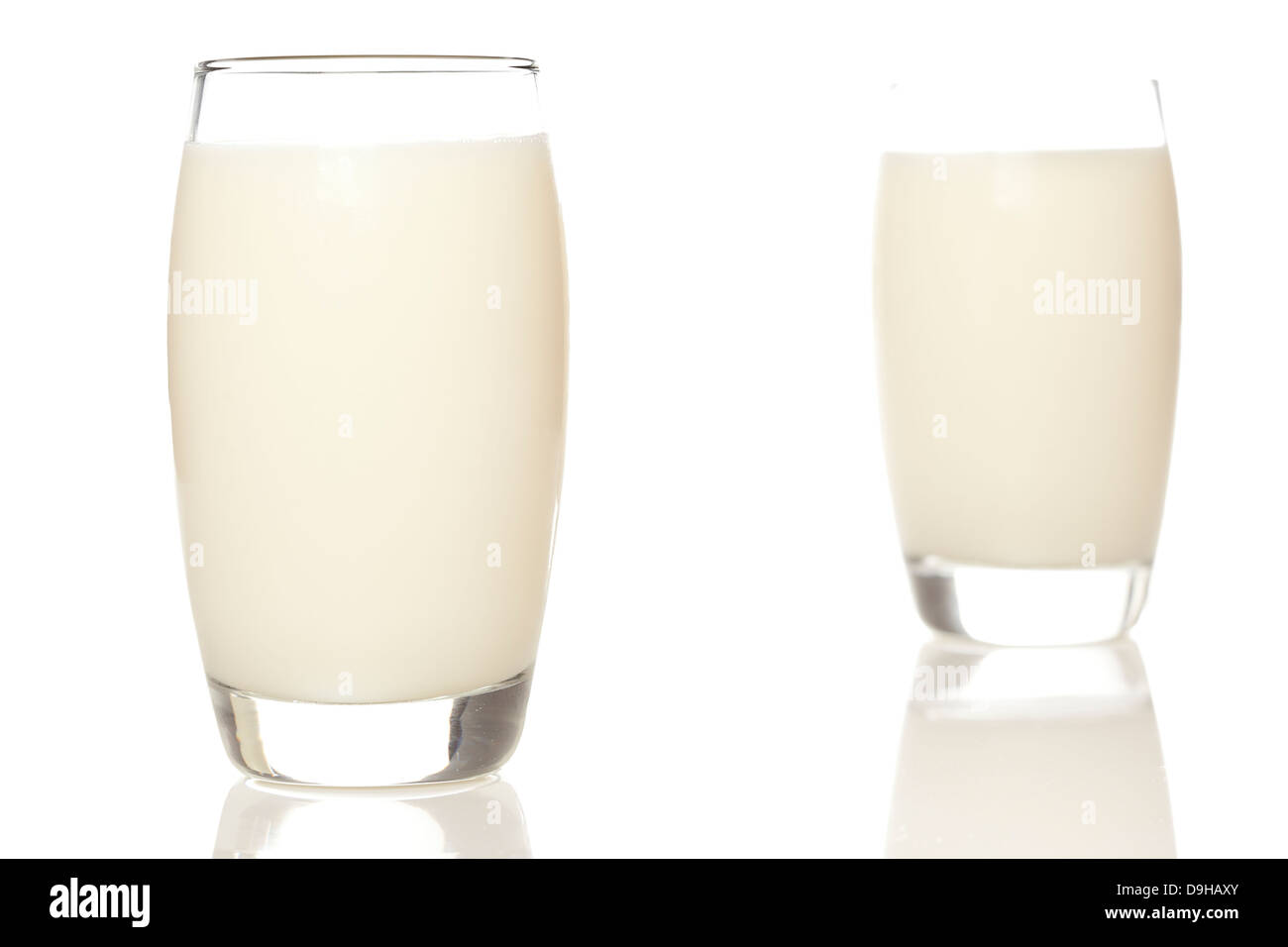 Tall Organic Glass of White Milk on a background Stock Photo