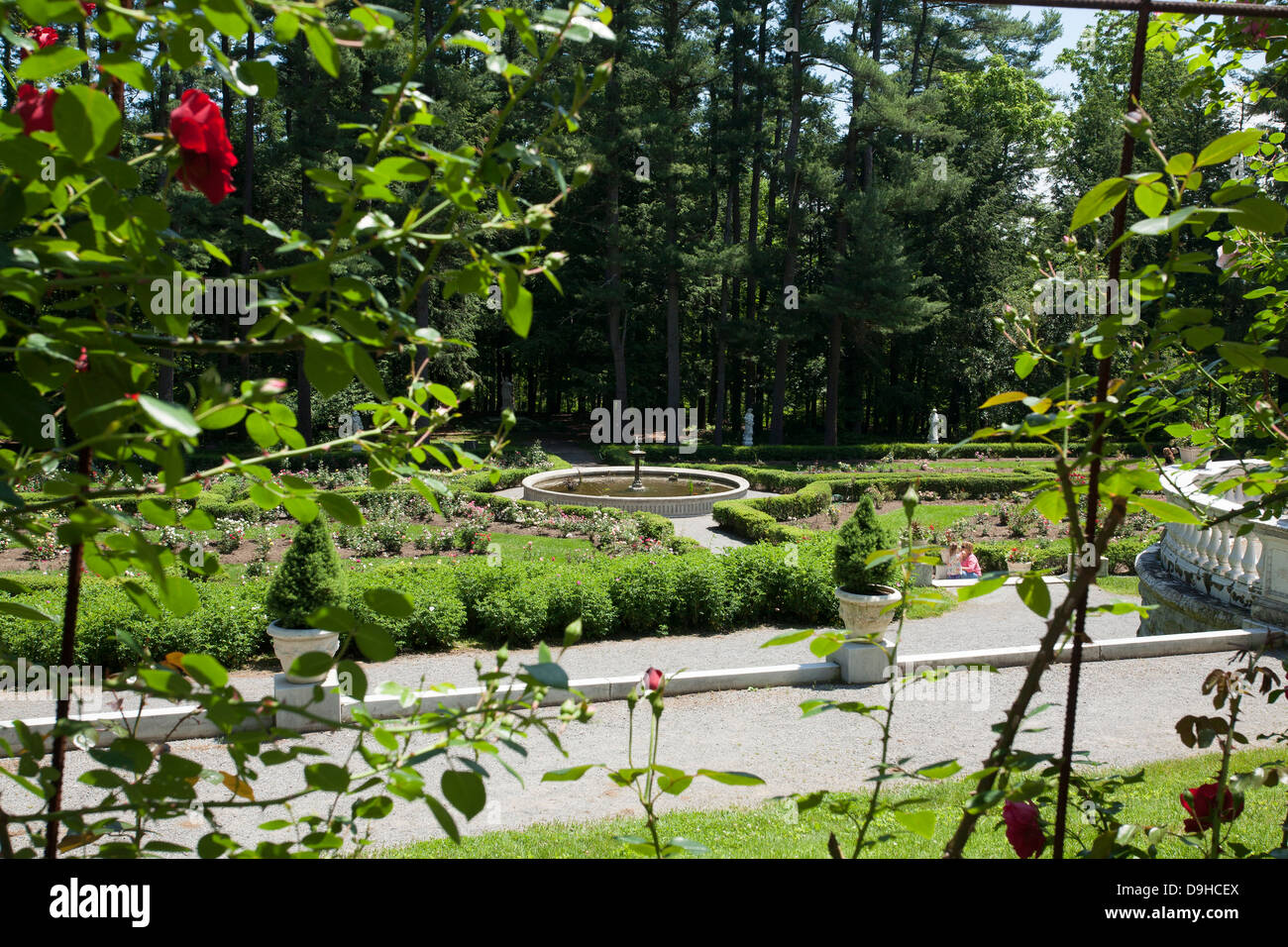 Gardens to the Yaddo estate, Saratoga Sprigs, NY. The estate is now a renowned artist residency. Stock Photo