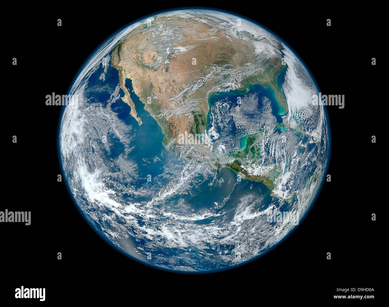 January 4, 2012 - A Blue Marble image of Earth showing North America. Stock Photo