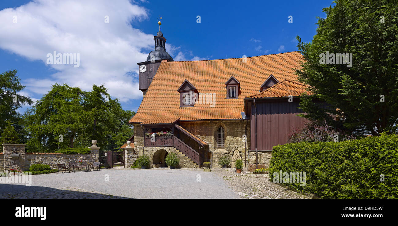 Village Church of St. Bartholomew in Dornheim near Arnstadt, Ilm District, Thuringia, Germany Stock Photo