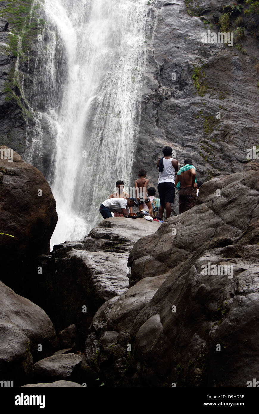 Palaruvi Waterfall at Kerala India Stock Photo