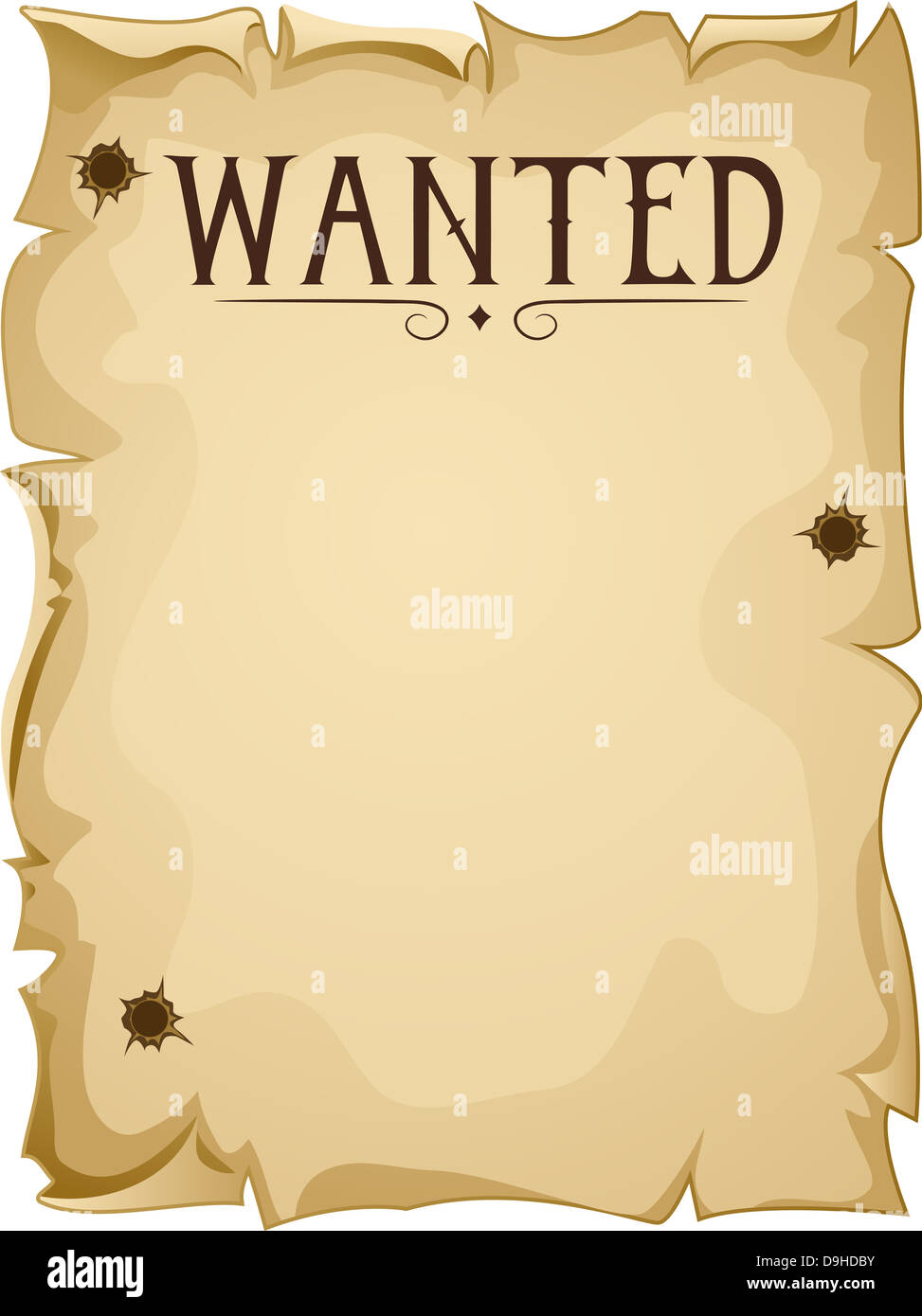 Illustration of a Blank Wanted Poster Stock Photo Alamy