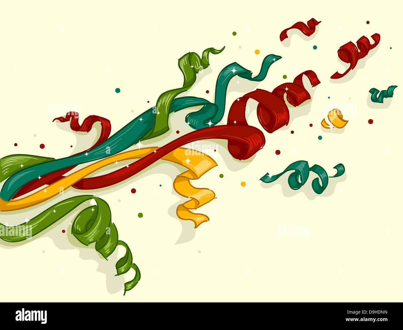 Background Illustration of Party Popper with Popping Ribbons Stock ...