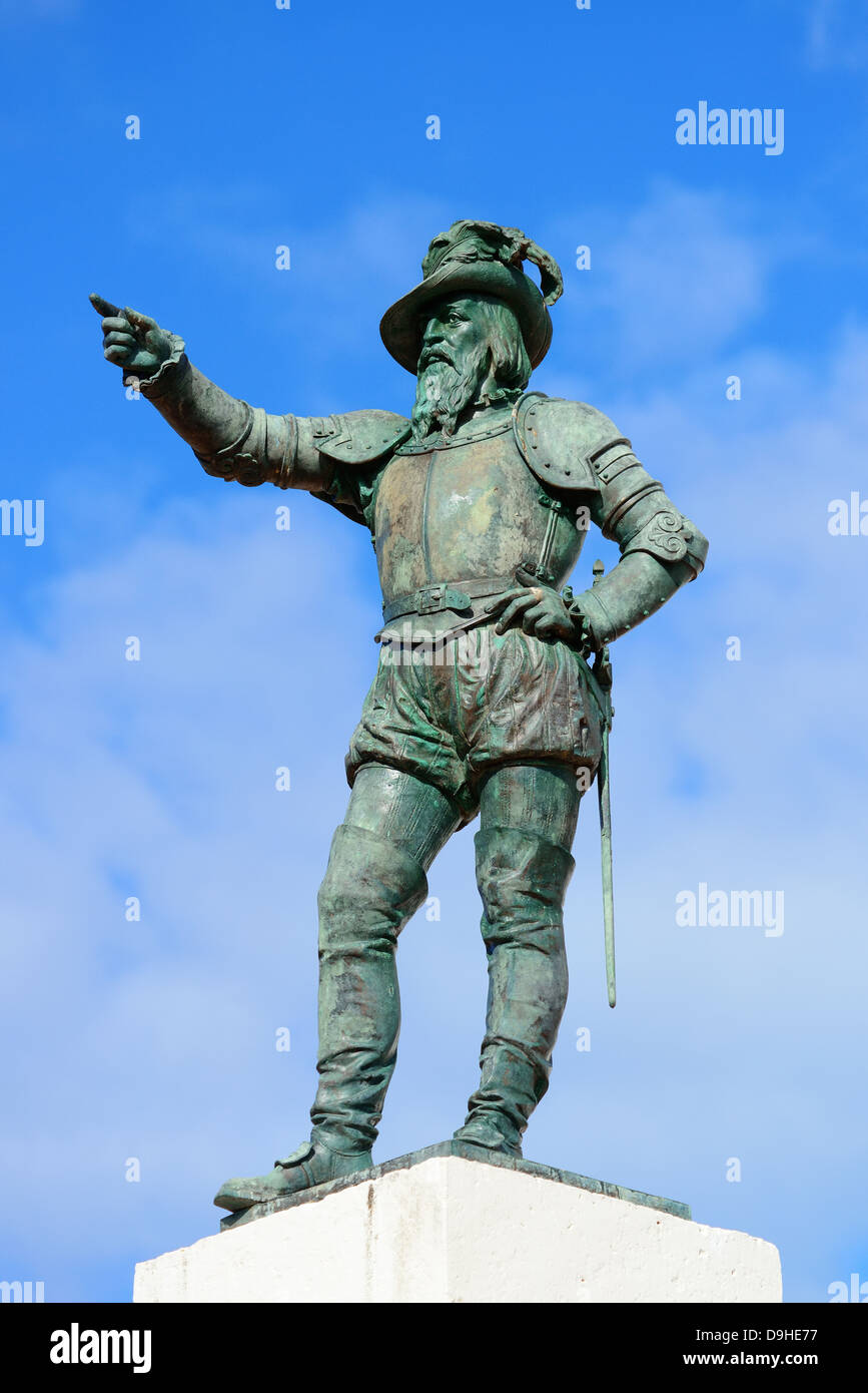 Juan Ponce De Leon statue in old San Juan, Puerto Rico Stock Photo