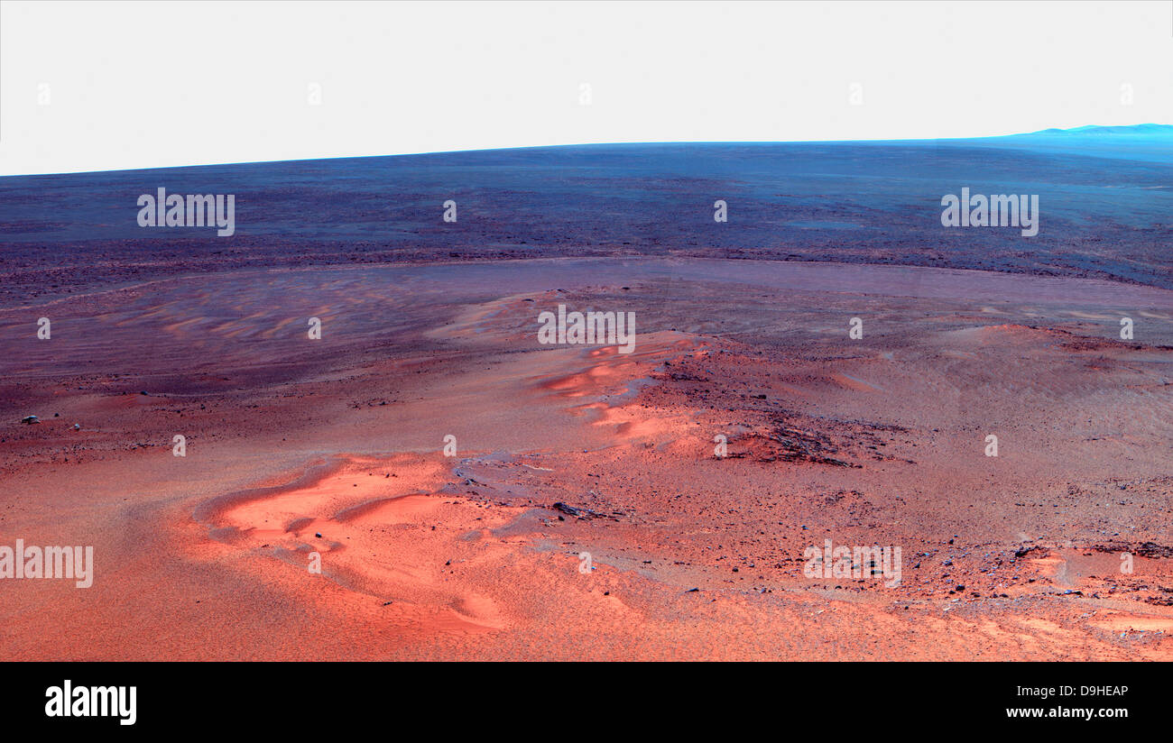 False color mosaic of Greeley Haven on Mars. Stock Photo