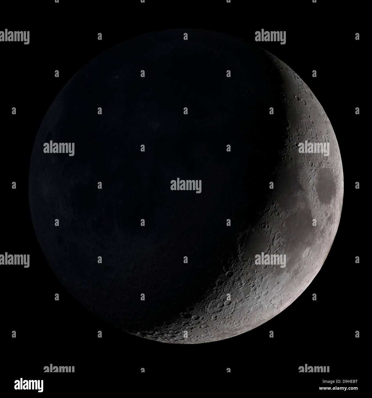 Waxing crescent moon. Stock Photo