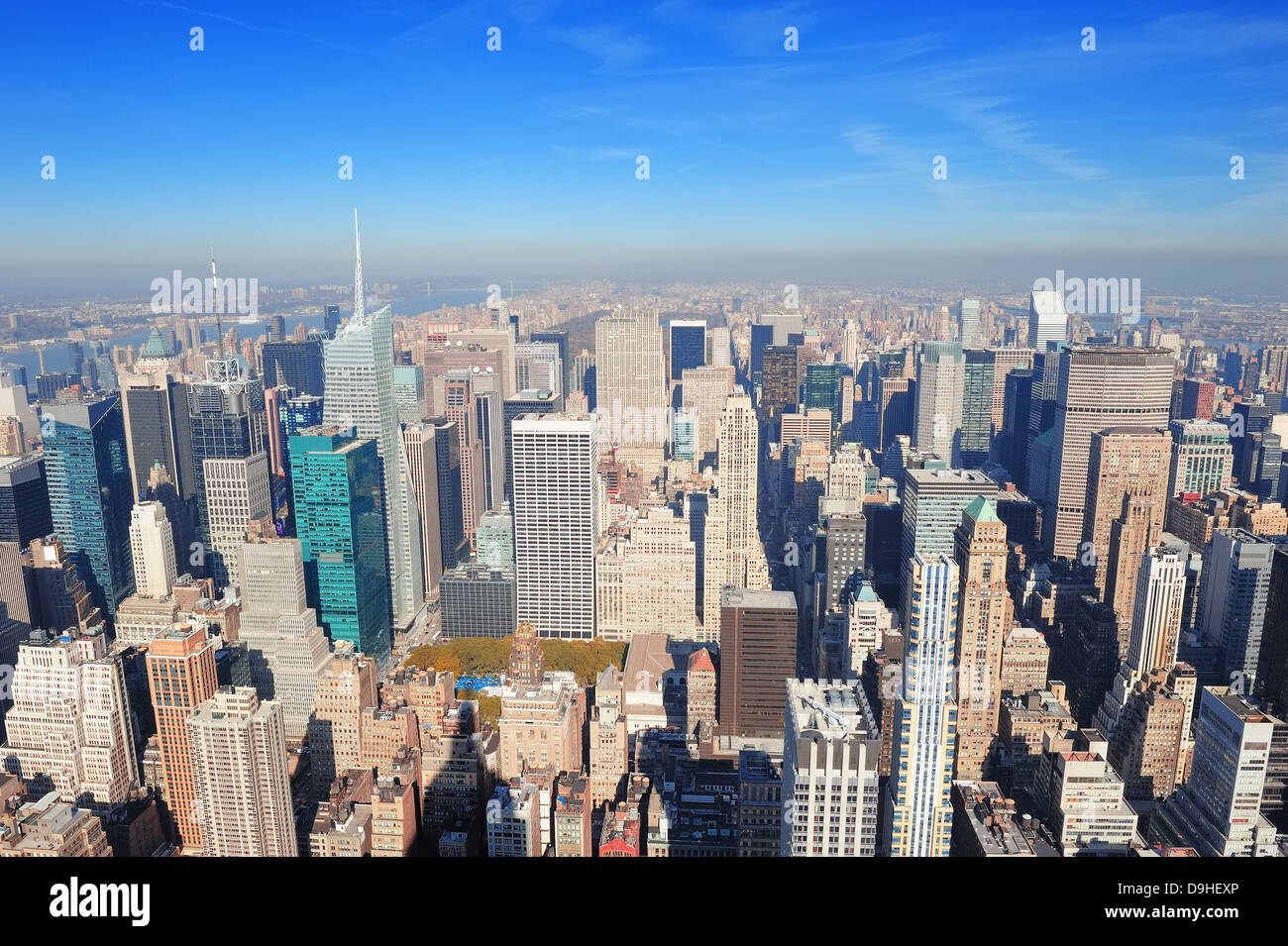 New York City skyscrapers in midtown Manhattan aerial panorama view in ...
