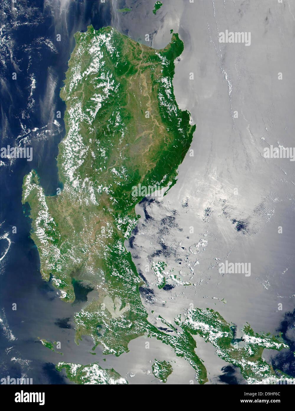 Satellite image of the northern Philippines. Stock Photo
