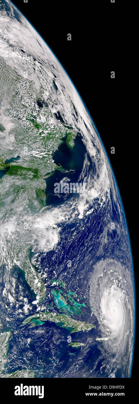 September 1, 2004 - View of Hurricane Frances on a partial view of Earth. Stock Photo