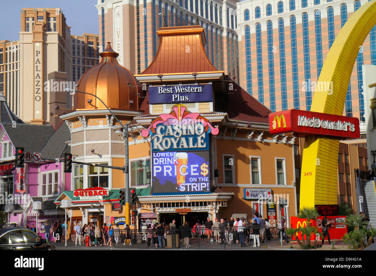 Las Vegas Nevada,The Strip,South Las Vegas Boulevard,McDonald's,burgers,hamburgers,fast food,restaurant restaurants dining cafe cafes,Casino Royale,si Stock Photo