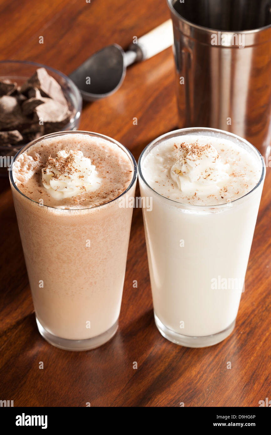 Rich and Creamy Milkshake with whipped cream Stock Photo Alamy