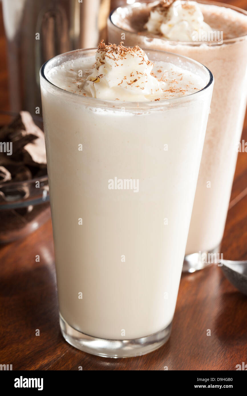 Rich and Creamy Milkshake with whipped cream Stock Photo Alamy
