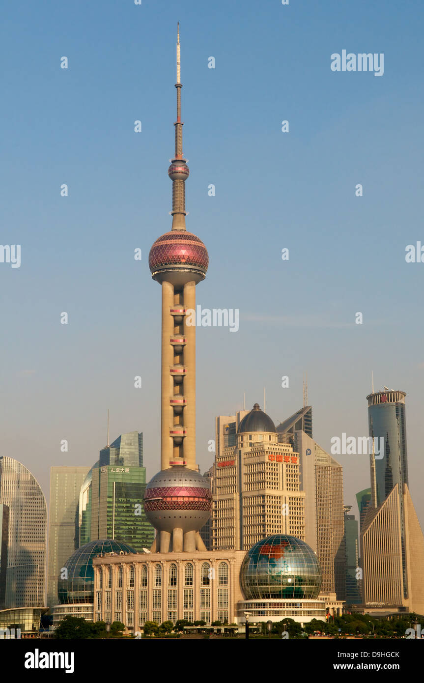 Pudong skyline at sunset, Shanghai, China Stock Photo - Alamy