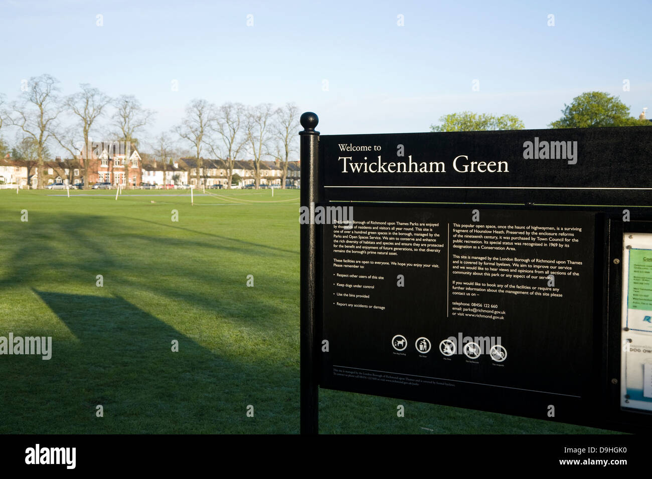 Sign / tourist information board on Twickenham Green, Twickenham