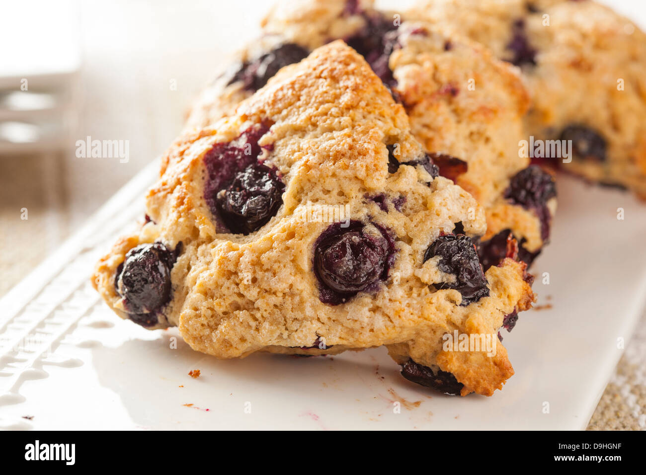 Fresh Homemade Blueberry Breakfast Scones ready to eat Stock Photo Alamy
