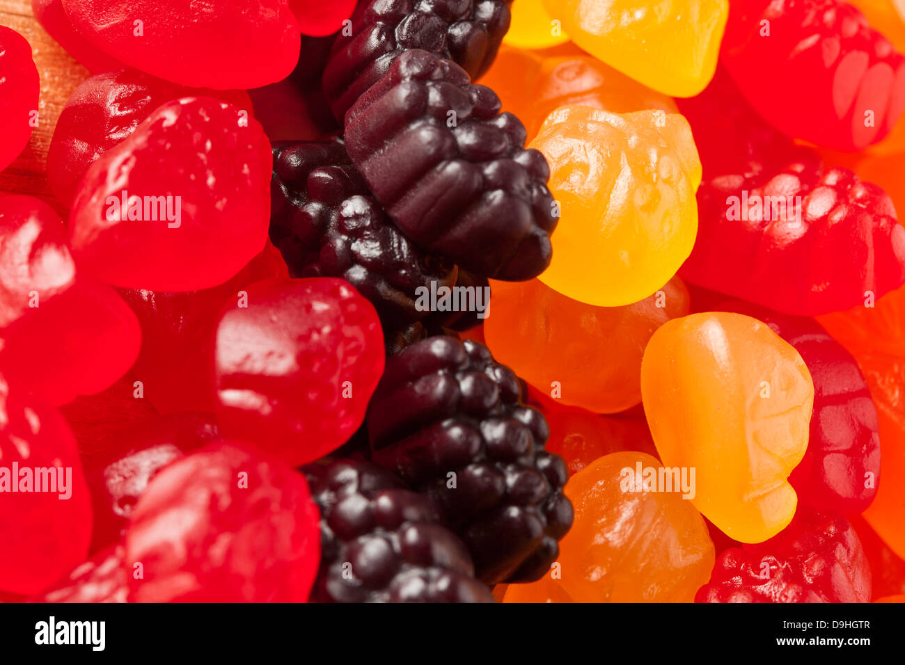 Tasty Organic Fruit Gummy Snacks for Kids Stock Photo Alamy