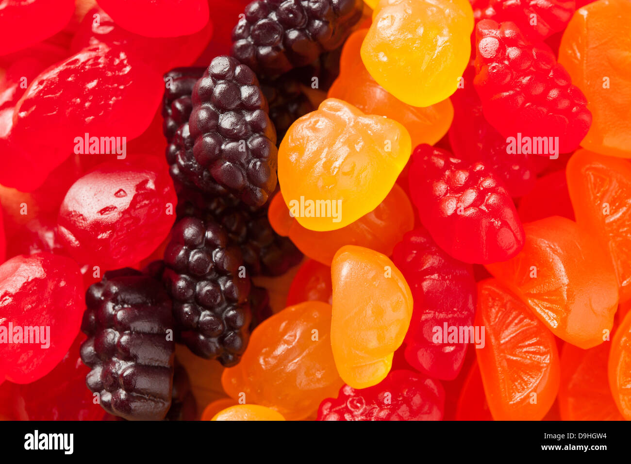 Tasty Organic Fruit Gummy Snacks for Kids Stock Photo Alamy