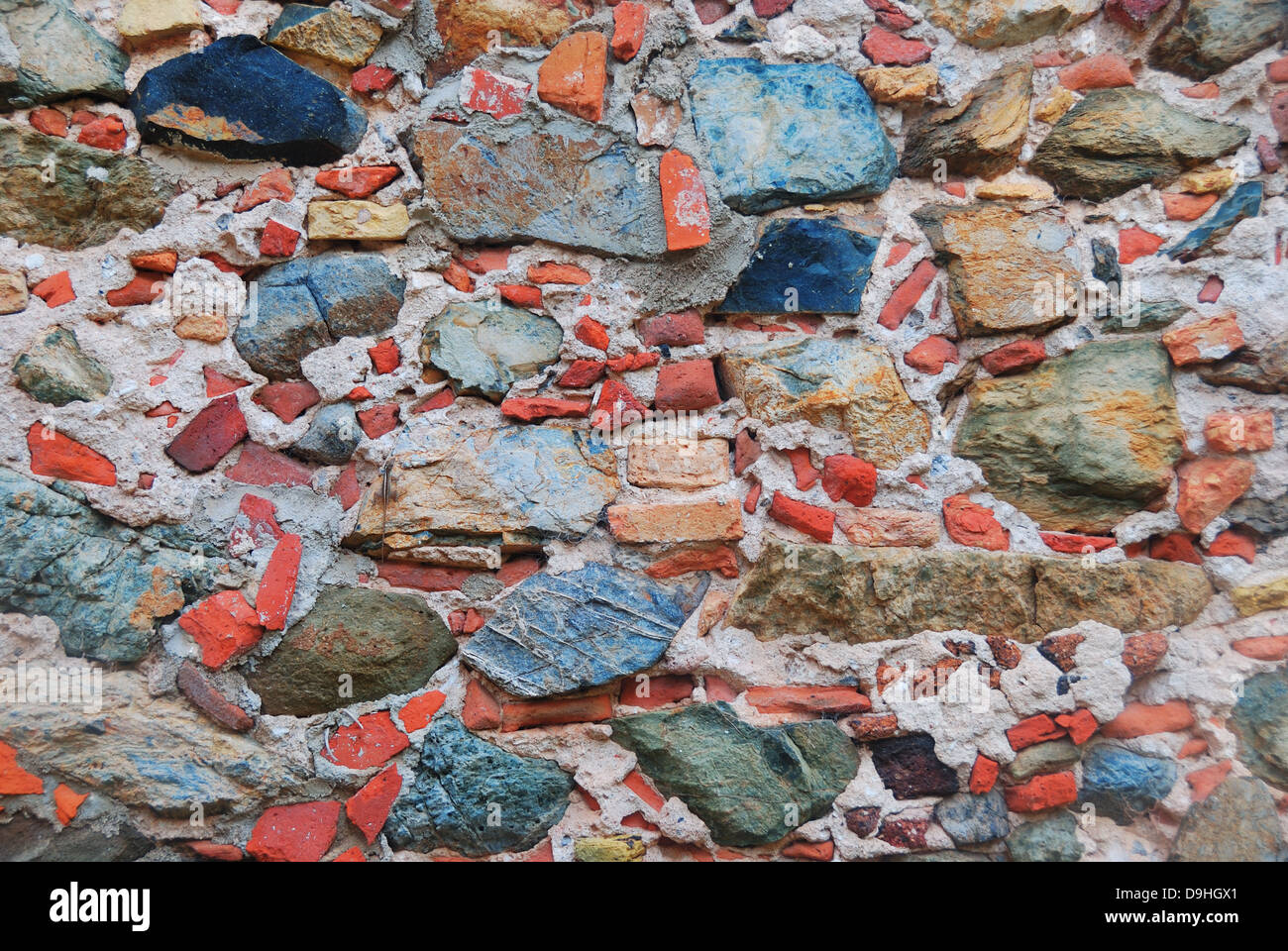 Old wall with beautiful color stone in St John, Virgin Island Stock
