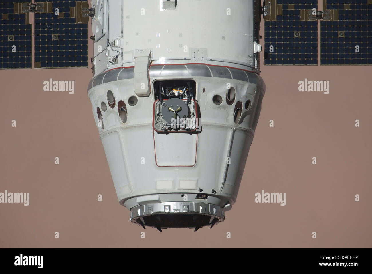 May 25, 2012 - The SpaceX Dragon commercial cargo craft approaches the International Space Station for grapple and berthing. Stock Photo