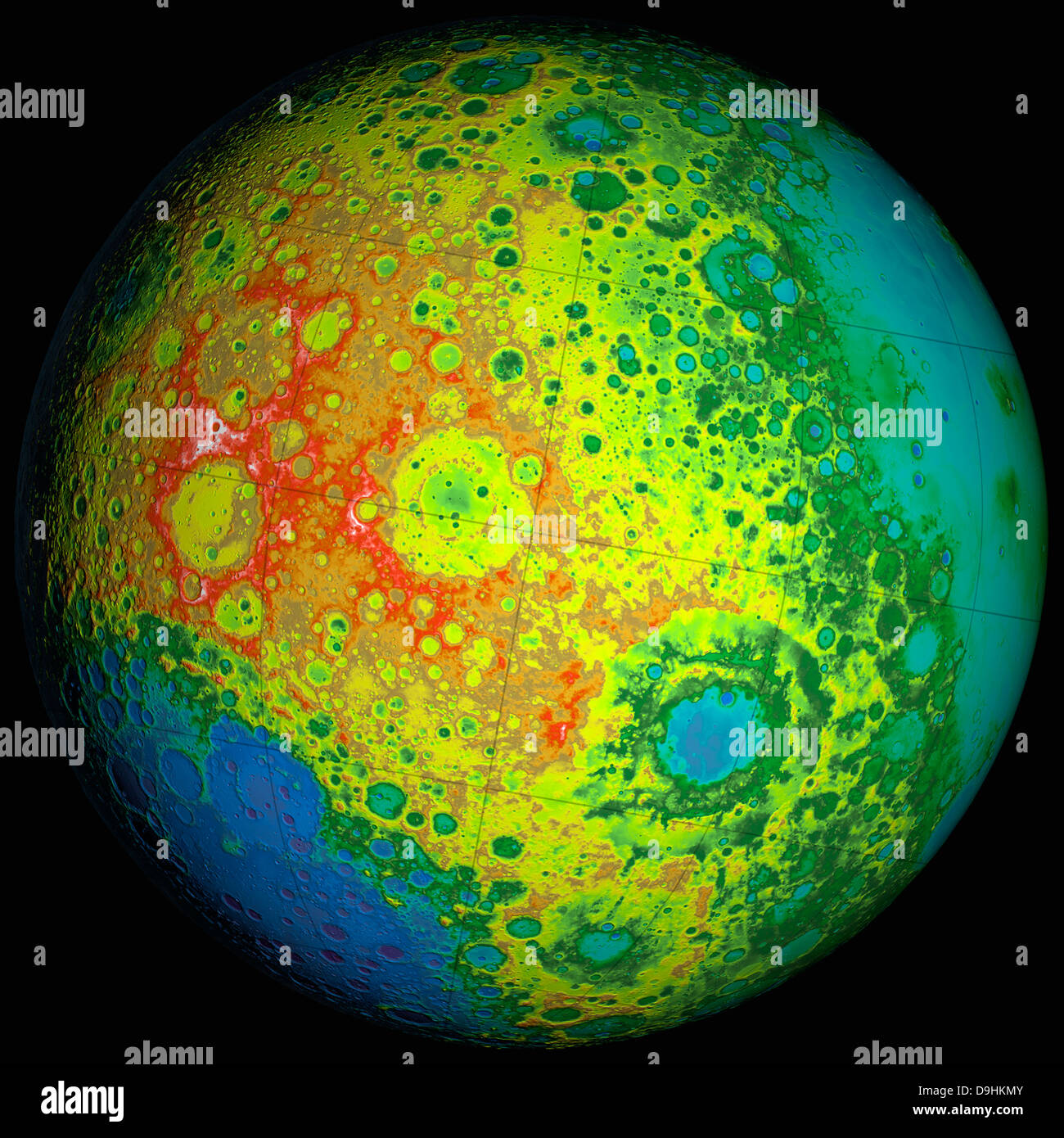 Lunar topography globe. Stock Photo