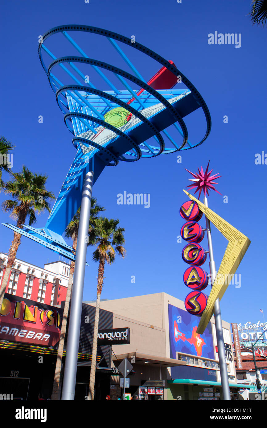 Las Vegas Nevada,Downtown,Freemont Street East District,neon sign,NV130329090 Stock Photo