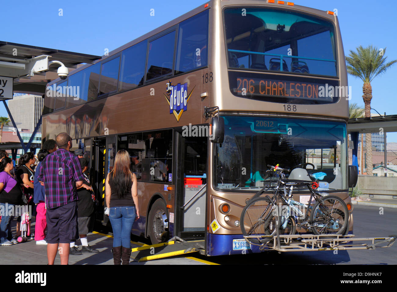 Nevada Las Vegas public bus RTC Transit Route 206 passengers bike Stock ...