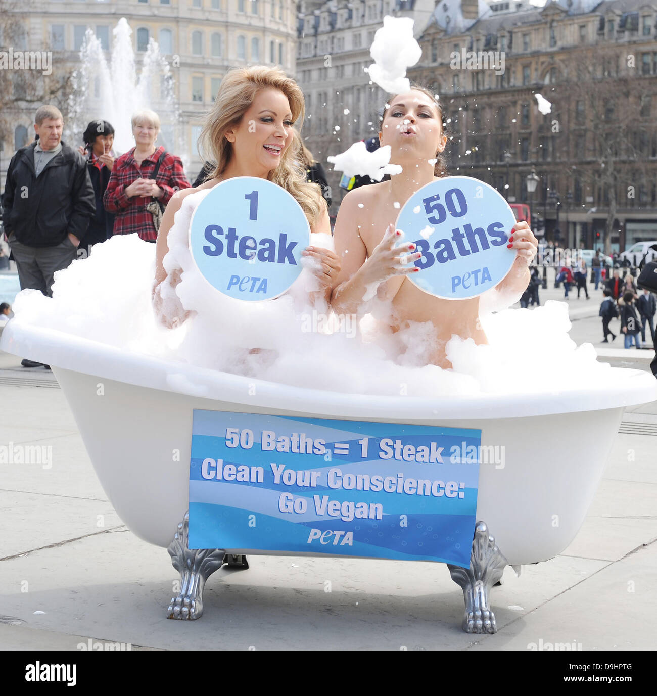Monica Harris and Victoria Eisermann PETA hosts a bath with nearly nude