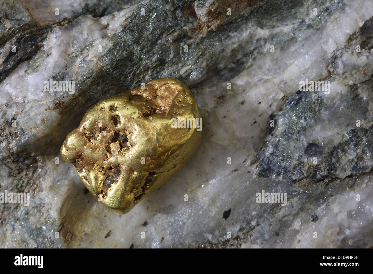 Natural Alaskan (USA) Placer Gold Nugget Stock Photo