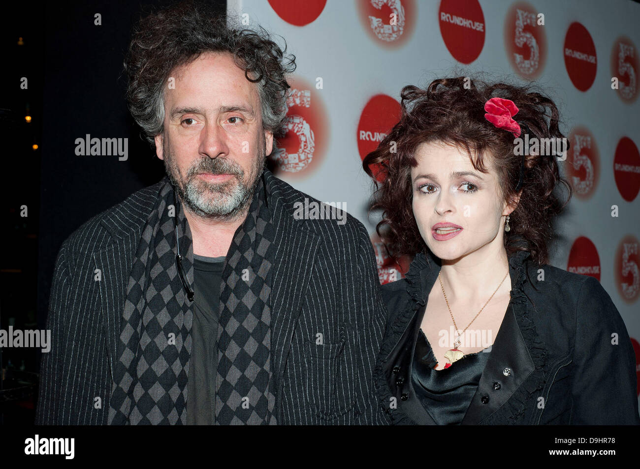 Tim Burton and Helena Bonham Carter arrives at the Roundhouse 5th Birthday  Gala London, England - 22.03.11 Stock Photo - Alamy