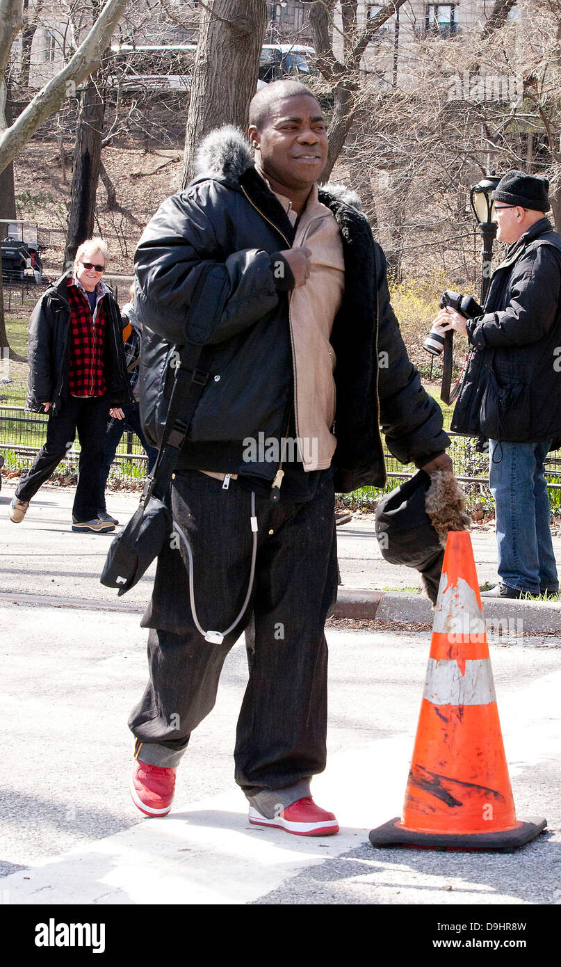 Tracy Morgan on location in Central Park filming for '30 Rock' New YorkCity, USA - 22.03.11 Stock Photo